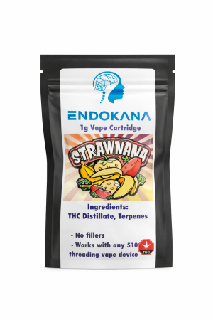 Strawnana– 1g THC Vape Cartridge - Buy Premium Cannabis Vapes Online on Shroom Garden