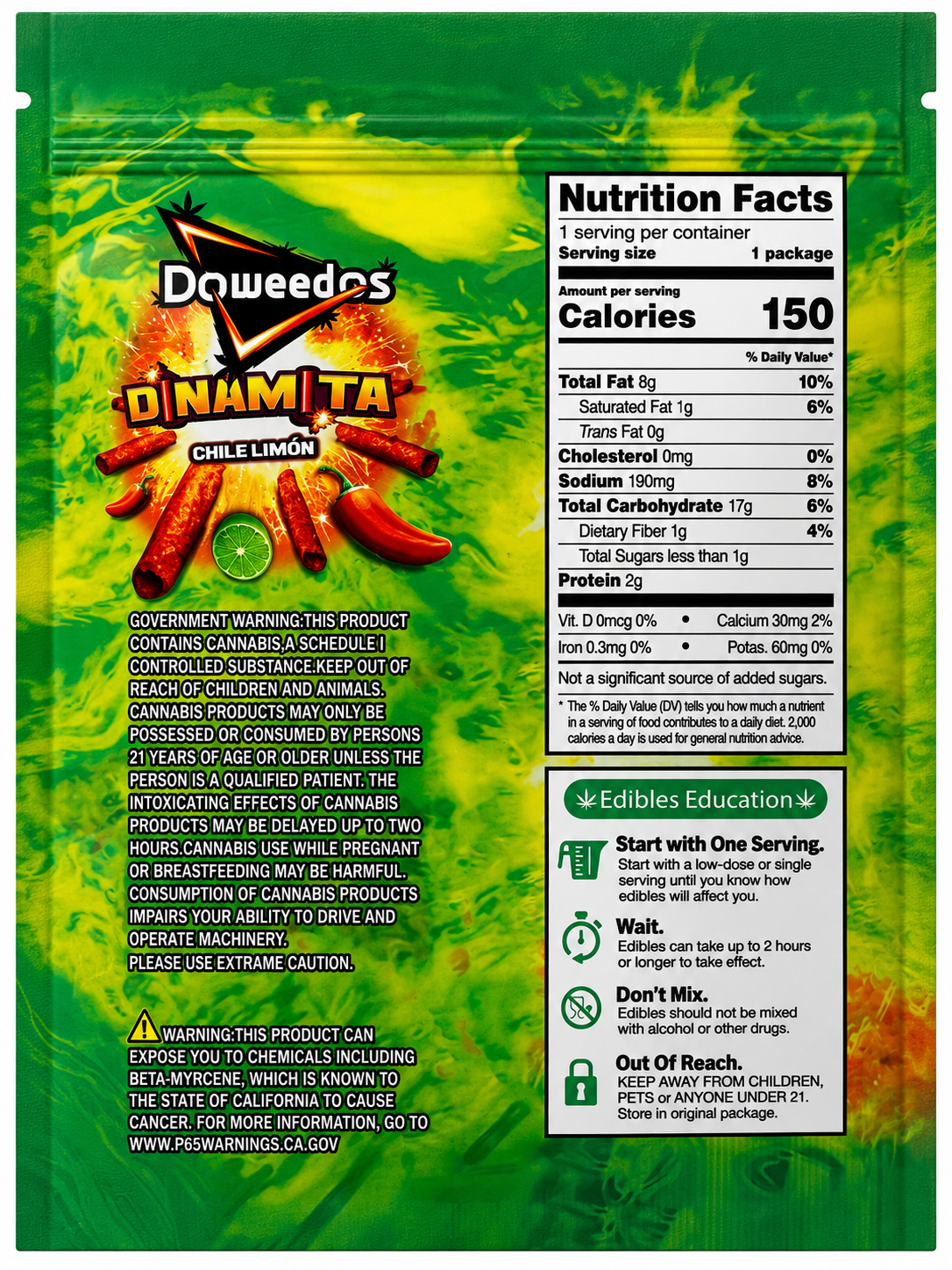 Package of Doweedos THC Chips, a cannabis-infused savoury snack containing 600mg THC per bag.