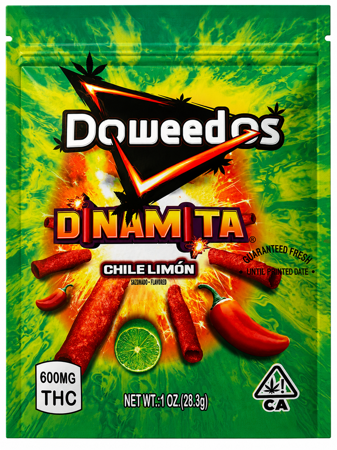 Package of Doweedos THC Chips, a cannabis-infused savoury snack containing 600mg THC per bag.