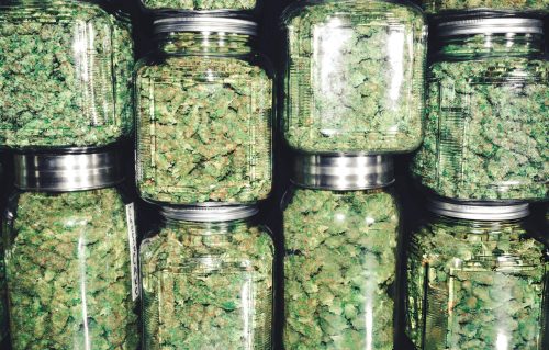 Cannabis edibles safe storage guide showing airtight containers in cool dark place locked away from children