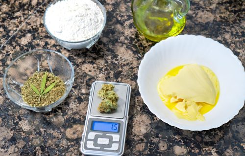 Digital calculator and notebook showing the math formula used to determine the potency of your cannabis butter.